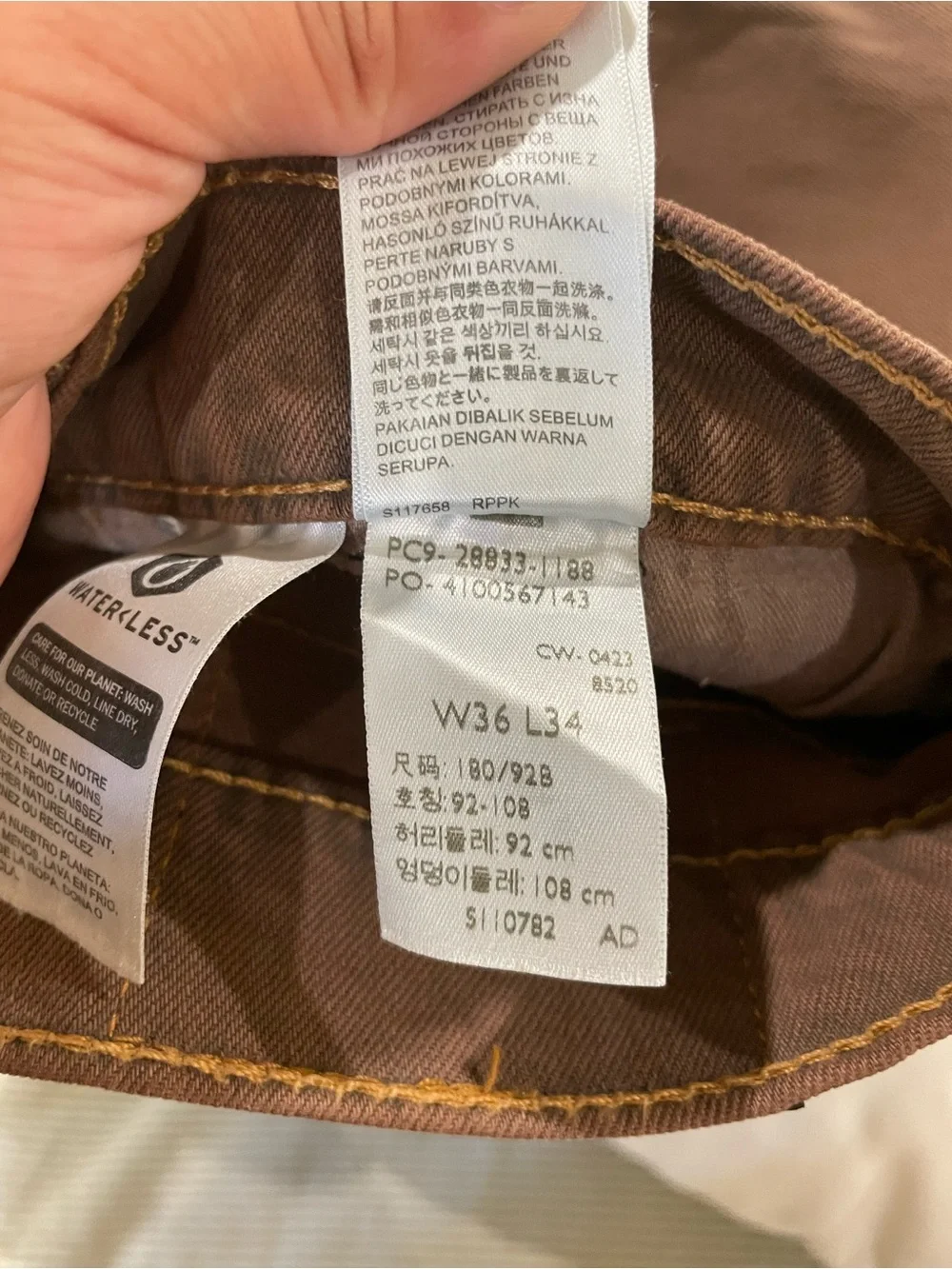 Levi's Brown Slim Taper Men’s Jeans 36 x 34